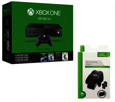 MICROSOFT Xbox One - 500 GB & Twin Docking Station MICROSOFT Xbox One - 500 GB & Twin Docking Station